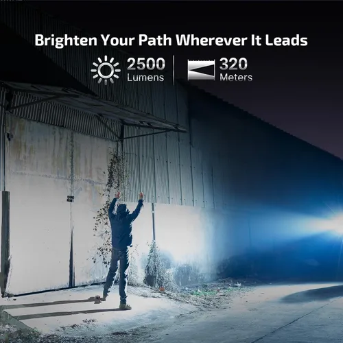 Vista 3 de OLIGHT Warrior Ultra 2500 lúmenes - Linterna táctica recargable de luz brillante con doble interruptor compacto y sensor de proximidad, adecuada