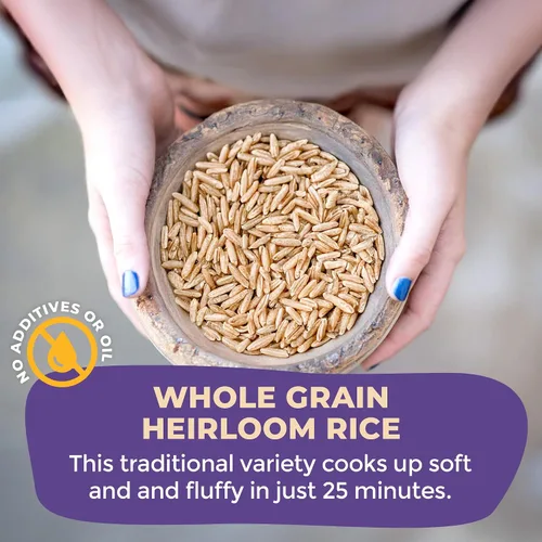Vista 4 de Lotus Foods Regenerative - Arroz basmati integral orgánico – Arroz tradicional de grano entero sin gluten, vegano, sin OMG, uso para curry
