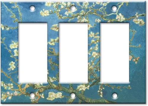 Vista 7 de Van Gogh: Placa de interruptor de flores de almendro - Single Rocker