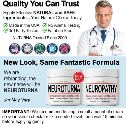 Vista 6 de Crema neuropatía nerviosa – Acción rápida para pies, manos, piernas, dedos de los pies hacia atrás, mentol, árnica, aloe vera, MSM, calmante