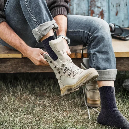 Vista 4 de HUGSWEET Calcetines térmicos, calcetines cálidos de invierno para hombre, aislados, para clima frío, con calefacción, calcetines térmicos, 4 pares