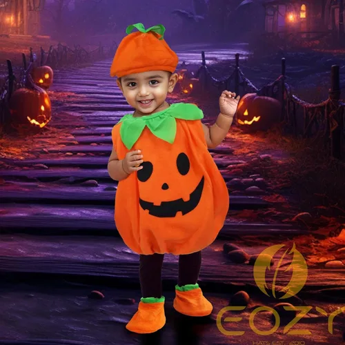 Vista 7 de EOZY Disfraz de calabaza de Halloween para bebés, niños pequeños, ropa de fiesta de cosplay