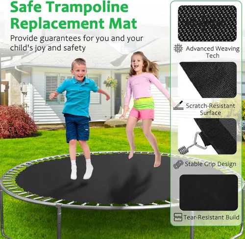 Vista 5 de Alfombrilla de Repuesto para Trampolín, Resistente, Resistente a los Rayos UV y Superficie de Rebote Duradera para Trampolines Redondos de 12/14/15