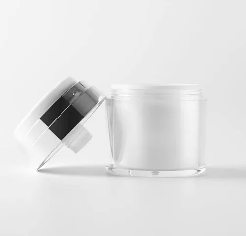 Vista 2 de Furnido Tarros de bomba recargables sin aire, recipientes vacíos de acrílico para maquillaje, loción de viaje con tapa para crema hidratante gruesa