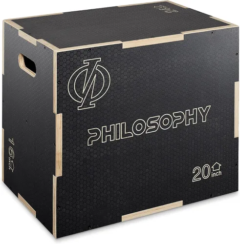 Vista 11 de Philosophy Gym Caja pliométrica de madera antideslizante 3 en 1 para entrenamiento y acondicionamiento Negro