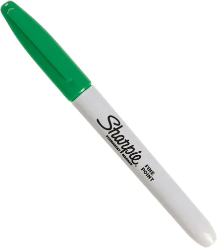 Vista 4 de Marcadores permanentes de Sharpie, punta fina, negro, caja de 12, Verde 12-paquete