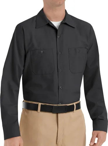 Vista 5 de Red Kap Camisa de trabajo industrial de manga larga para hombre Negro