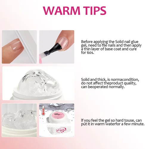 Vista 5 de Gel de uñas 3D 5 en 1, manos antiadherentes, 0.71 onzas de gel transparente para tallar, moldear y pintar diseños de arte de uñas, pegamento