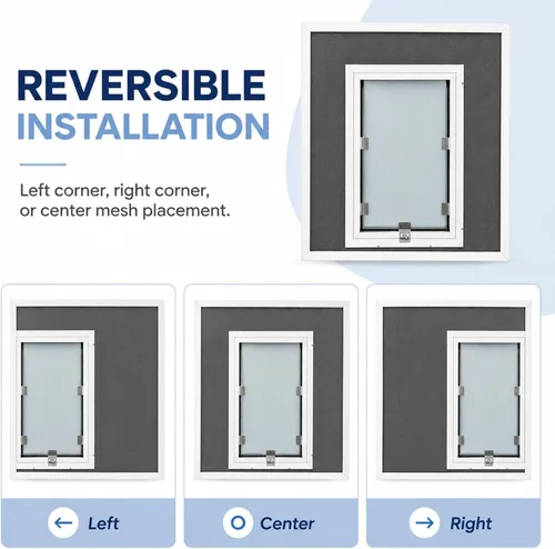 Vista 7 de Puertas de pantalla para gatos y perros Solapa única Puertas de pantalla de marco de 1/2 pulgada solamente Requiere instalación especializada