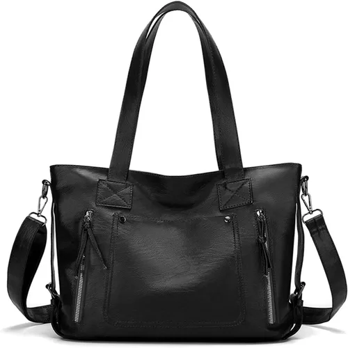 Vista 8 de Bolso de mano de moda Bolso de hombro de cuero PU Bolso cruzado Bolso impermeable con asa superior Bolso de mensajero para mujer Bolso de mano