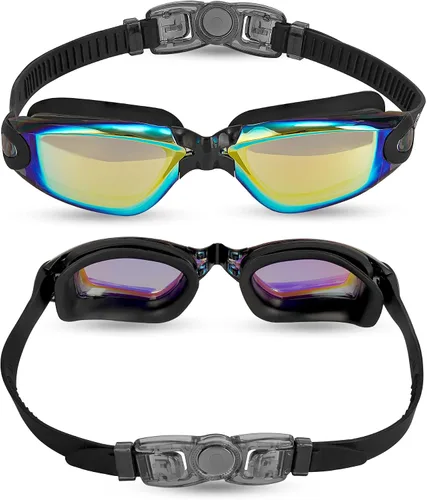 Vista 2 de Paquete de 2 gafas de natación para niños, gafas de natación para niños pequeños y jóvenes de 3-8/6-14, gafas de piscina antivaho para niños y niñas