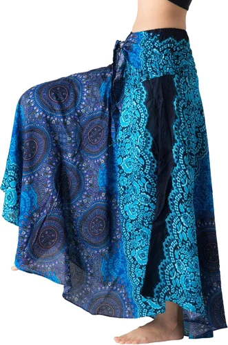 Vista 2 de B BANGKOK PANTS - Faldas largas para mujer, estampado floral bohemio