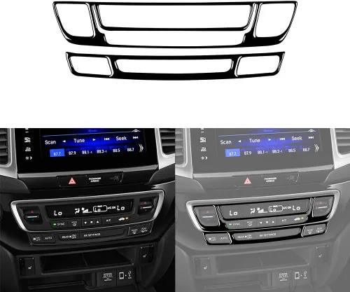Vista 12 de 4 calcomanías para auto con diseño de pilar en el interior del espejo retrovisor compatible con Ridgeline 2017 2018 2019 2020/Passport