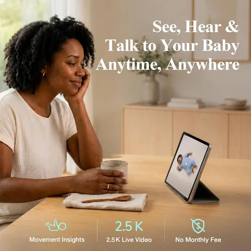 Vista 2 de Sense-U Monitor inteligente para bebés, cámara interior de 2.5K