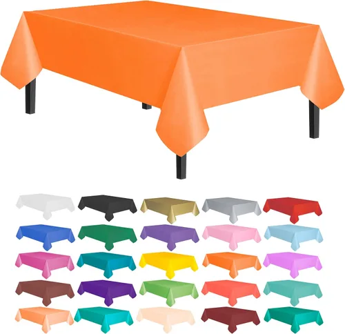Vista 41 de allgala Juego de 12 manteles de plástico premium para mesa, desechables - 54 x 108 pulgadas - Impermeable, resistente a manchas, fácil de limpiar