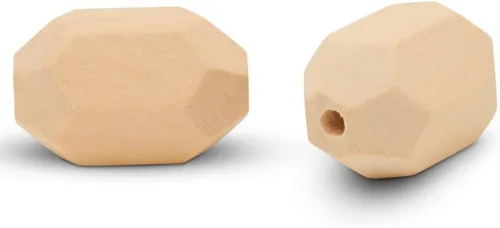 Vista 5 de Cuentas de madera natural de piedras preciosas de 1-1/4 pulgadas, 10 cuentas de madera sin terminar, cuentas bohemias, cuentas de manualidades