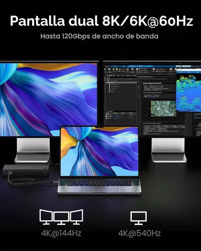 Vista 4 de Silkland Cable USB 4 de 80 Gbps para Thunderbolt 5 de 1 pie, carga PD 3.1 de 240 W, ancho de banda de hasta 120 Gbps para doble 8K, cable de datos