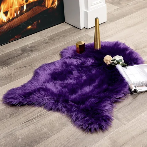 Vista 15 de MIULEE Alfombra de Área de Lujo Súper Suave y Esponjosa de Piel Sintética Rectangular Alfombra Decorativa de Felpa Shaggy para Mesita de Noche Sofá