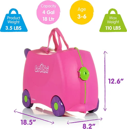 Vista 3 de Trunki - Maleta de viaje y equipaje de mano para niños), 0061-GB01-UKV