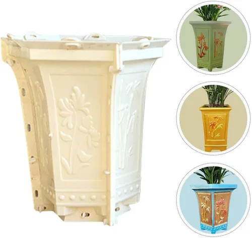 Vista 8 de HANABASS Moldes para macetas de hormigón para decoración del hogar, molde hexagonal para macetas de hormigón para plantas suculentas, resina epoxi