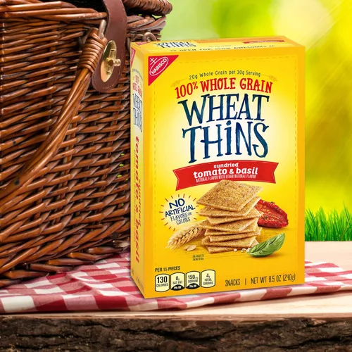 Vista 7 de Wheat Thins Galletas de grano entero de 8.5 onzas, 6 unidades, tomate y albahaca secada, 6