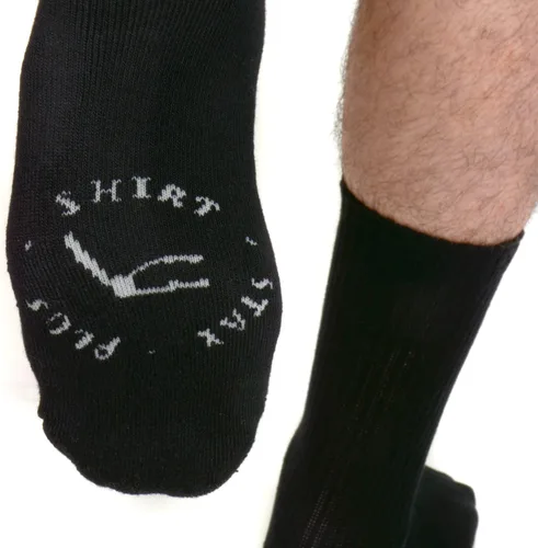 Vista 4 de Shirt Stay Plus World's Best Shirt Stays for Men Police Y-Style Shirt Stays with Grip Clip Socks (Combo Pack) Fabricado en Estados Unidos, Negro