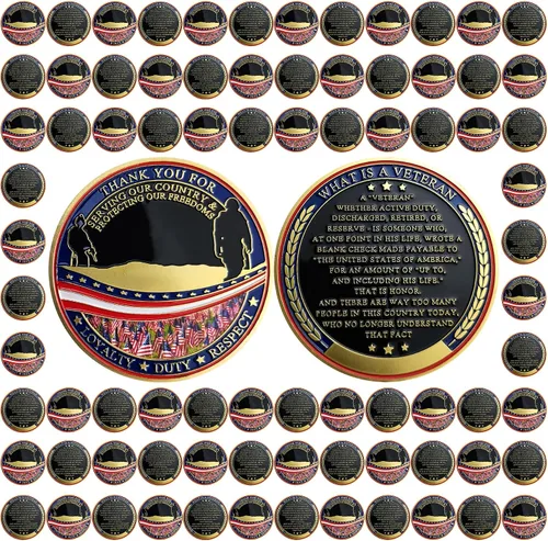 Vista 9 de BHealthLife Moneda de desafío de apreciación de veteranos militares gracias por su servicio Regalo para veteranos