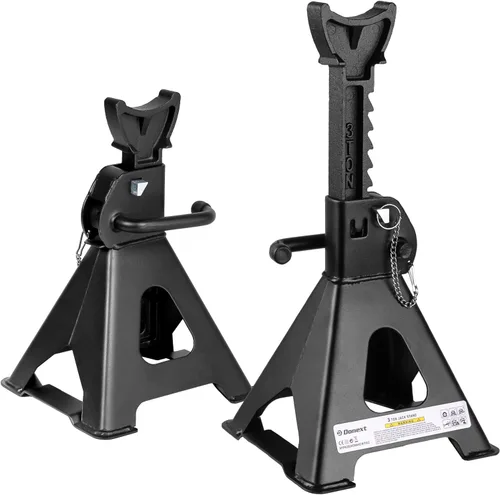 Vista 12 de Jack Stands 3 toneladas (6,500 lb) de acero de capacidad, 1 par de soportes de elevación rojos ajustables