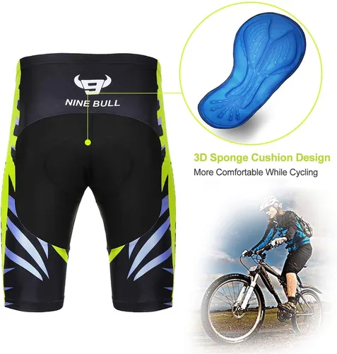 Vista 4 de Conjunto de camiseta de ciclismo para hombre, camiseta reflectante de secado rápido y pantalones cortos de ciclismo acolchados 3D, Spqx-2