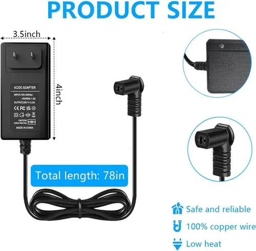 Vista 4 de HUZUM Fuente de alimentación reclinable enchufable de pared, transformador de fuente de alimentación conmutada de 29 V 2 A CA/CC compatible