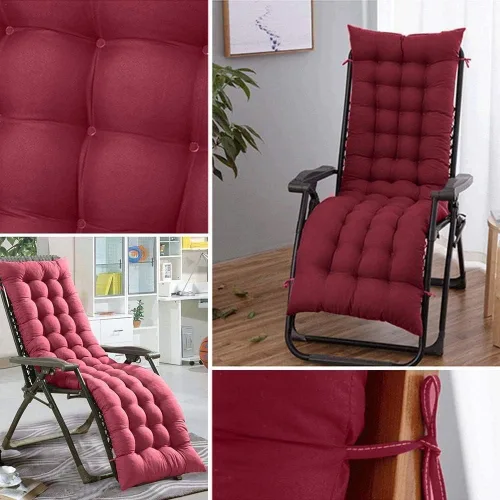 Vista 5 de Cojín para tumbona gruesa para silla de patio, cojín de asiento portátil, colchón, reclinable, almohadilla para sofá, banco, tatami (solo cojín) A