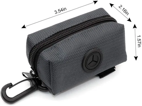 Vista 6 de SLSON Dispensador de bolsas de basura para mascotas, bolsa portátil con cremallera, soporte portátil para bolsas de excremento de perro con fijación