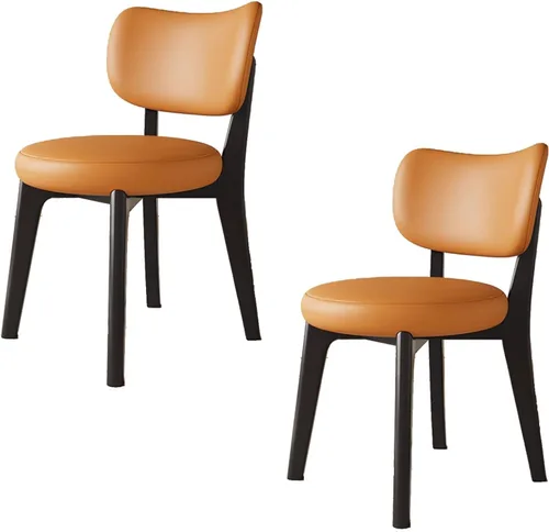 Vista 19 de Juego de sillas de comedor de madera de 1/2/4, sillas de cocina con respaldo curvo, silla de vestíbulo, silla de comedor tapizada, silla de comedor