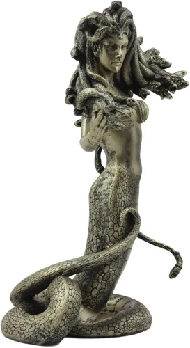 Vista 4 de Ebros Mitología griega El hechizo seductor de Medusa Estatua de 8 pulgadas de alto tentación de la diosa demoníaca Medusa Gorgonic Sister Figurine