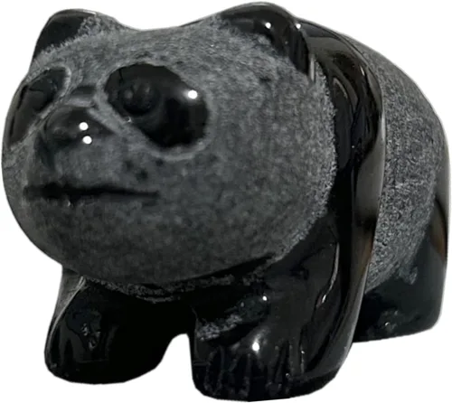Vista 13 de Figuras naturales de oso de piedra de sangre africana, cristales tallados a mano de 1.5 pulgadas y estatua de piedra curativa para decoración