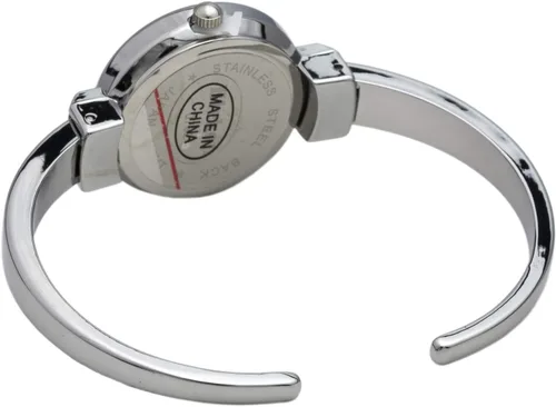 Vista 6 de Collections Quartz Womens 26mm Delicate Metal Cuff Bangle Watch Plateado