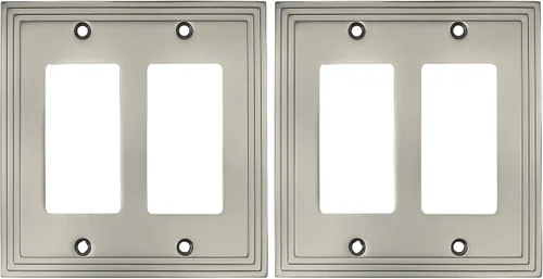 Vista 3 de Cosmas 25090-SN Níquel Satinado Doble GFI/Decora Rocker Placa Interruptor Placa Interruptor Placa