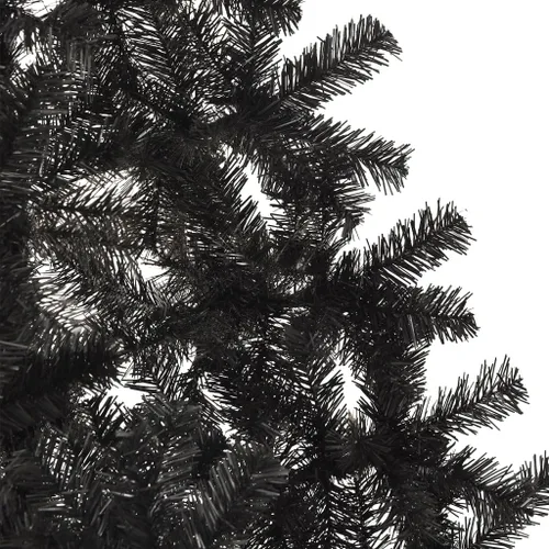 Vista 6 de Árbol de Navidad artificial, árbol de Navidad blanco, árbol de Navidad preiluminado, arbol de Navidad con Luces, con soporte, PVC negro de 8 pies