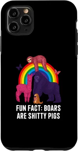 Vista 12 de iPhone 12 mini Boars Are Shitty Pigs Funny Animal Pun Humor Animal Meme Case