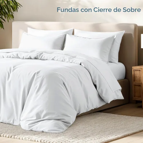 Vista 4 de Bare Home Juego de funda de edredón 1800 ultra suave (individual/individual 01 - Blanco (sin edredón)