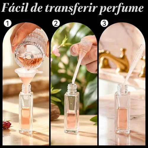 Vista 5 de 10 piezas de kit de herramientas de recarga de perfume, herramientas de transferencia de dispensador de perfume de plástico, juego de herramientas