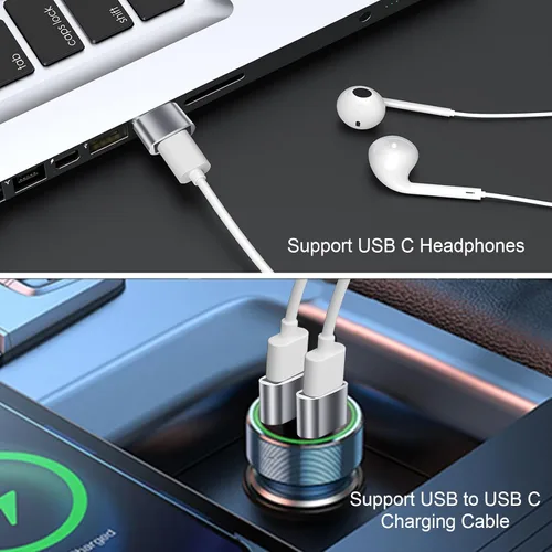 Vista 4 de Paquete de 10 adaptadores USB a USBC, adaptador USB A a C, adaptadores USB-A a USB-C, convertidor de cable USB a USBC para iPhone 15, iPad Pro Gris