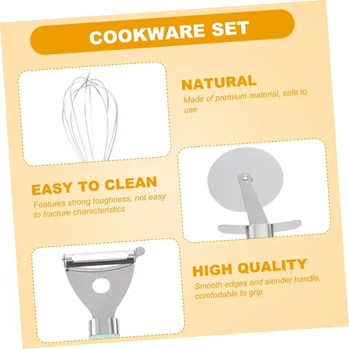 Vista 5 de Green Plastic Handle Baking Utensils Set with Heat-resistant Kitchen Tools for Non-stick Cookware Easy-clean Cooking Gadgets for Home Baking and