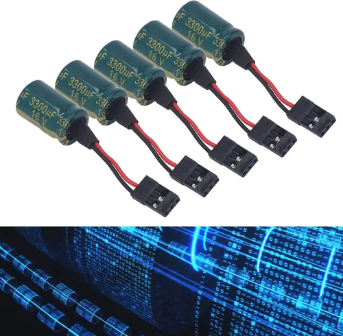 Vista 5 de Pilipane Protector de voltaje del receptor de drone RC, 5 piezas RC Drone Protector de voltaje, 3300uF 16V RC Drone Protector de voltaje