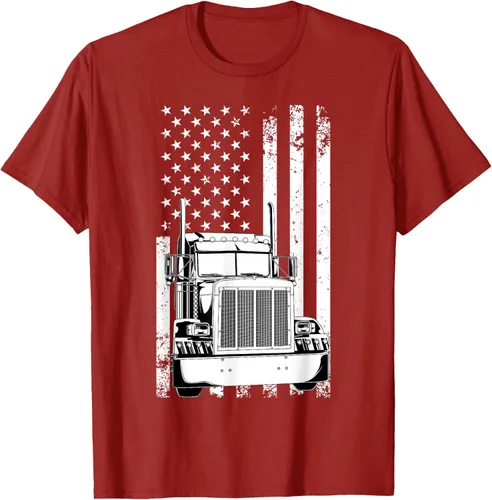 Vista 40 de Camión conductor bandera americana camionero vintage hombres mujeres regalo camiseta