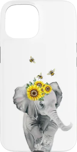 Vista 6 de Elephant Bumble bee - Sunflower Animal Lover Honey Bees Case for iPhone 17