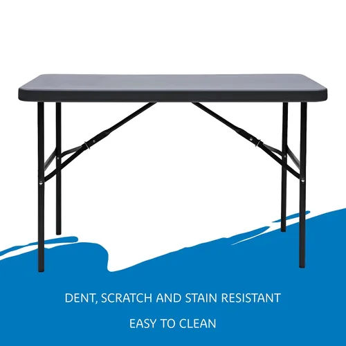 Vista 6 de Iceberg IndestrucTable Too - Mesa plegable de resina para banquetes, 24 x 48 pulgadas, color carbón