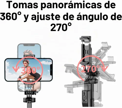 Vista 2 de Trípode para selfie, trípode con soporte giratorio de 360 grados para fotografía, grabación de video, transmisión en vivo, vlog, video de YouTube