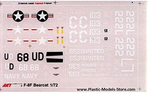 Vista 6 de ART MODEL Modelo de plástico que construye avión avión Grumman F8F-2 Bearcat US Naval Fighter 1/72 7201