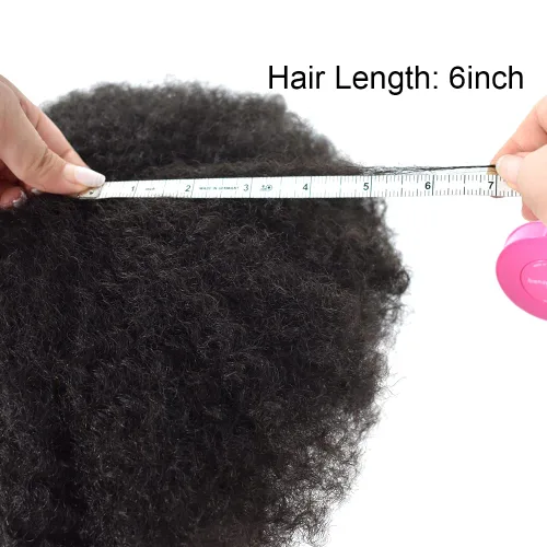 Vista 4 de Afro Toupee Full French Lace Man Weave Unidad de cabello 100% virgen humano rizado rizado unidades de repuesto para hombres negros, 8 x 10 pulgadas